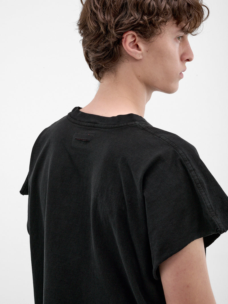 Black Cotton Boxy Tee (HR10101-BLACK-SS26)