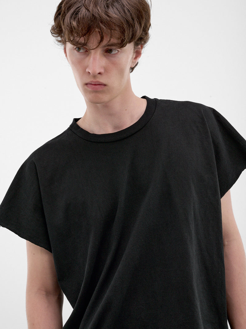 Black Cotton Boxy Tee (HR10101-BLACK-SS26)
