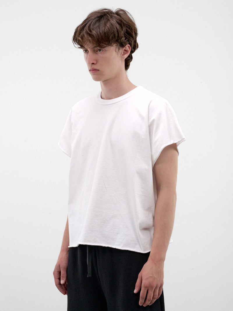 White Cotton Boxy Tee (HR10101-WHITE-SS26)
