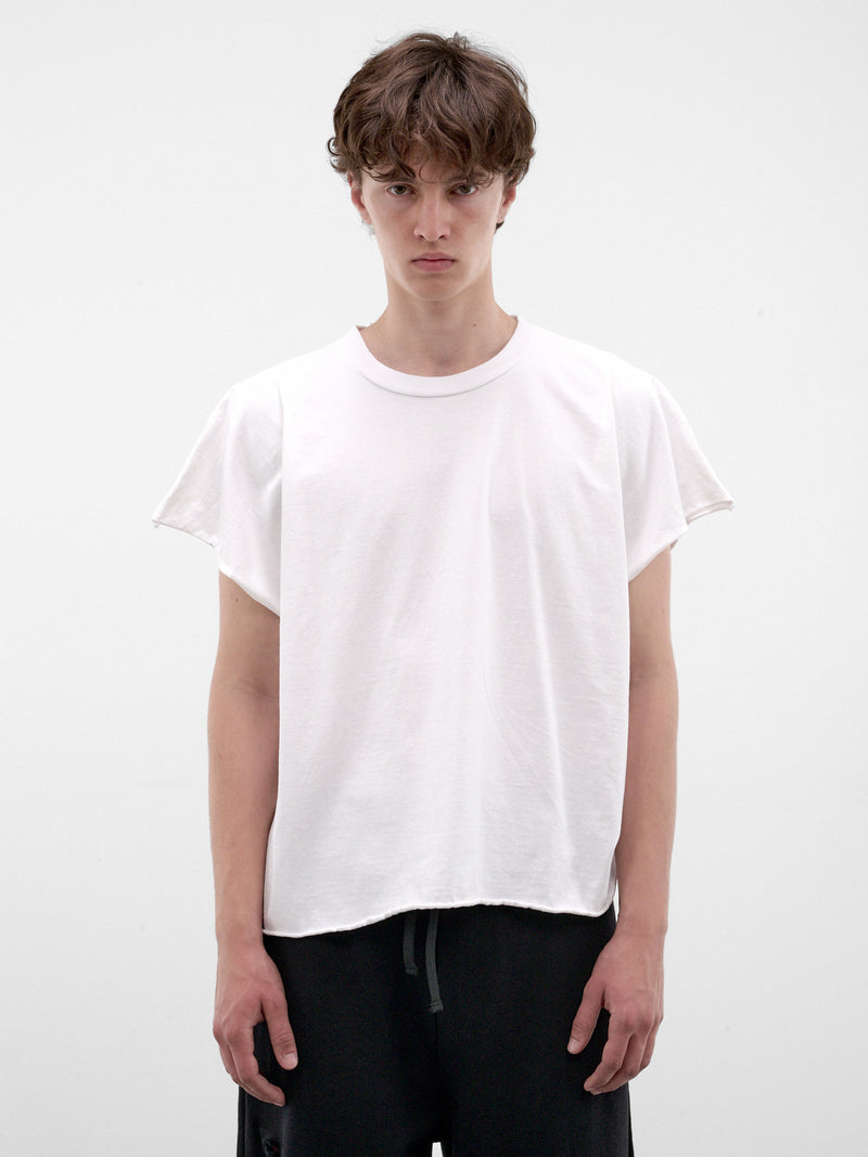 White Cotton Boxy Tee (HR10101-WHITE-SS26)