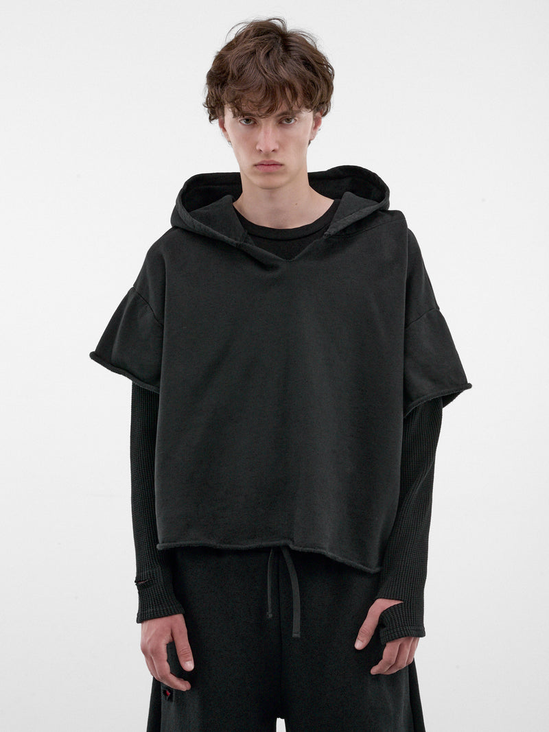 Black Layered Thermal Hoodie (HR102015-BLACK-BLACK-SS26)