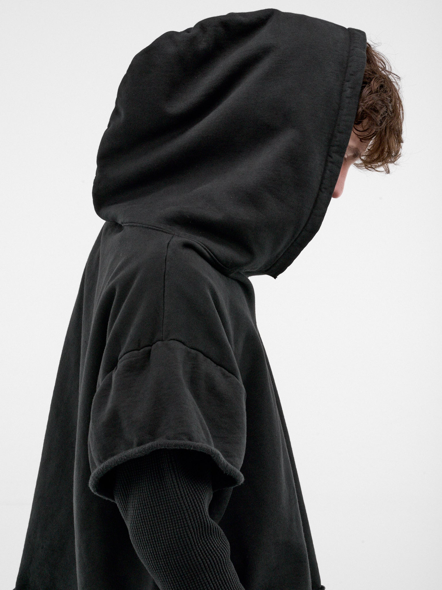 Black Layered Thermal Hoodie (HR102015-BLACK-BLACK-SS26)