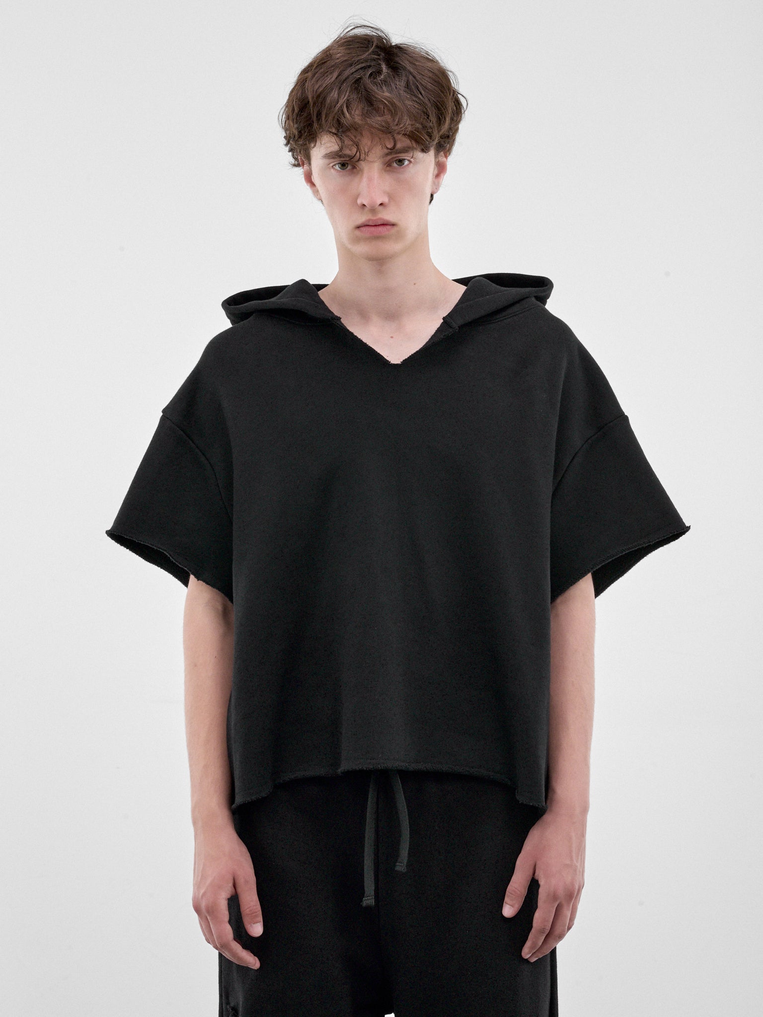 Black Short Sleeve Hoodie (HR10203-BLACK)
