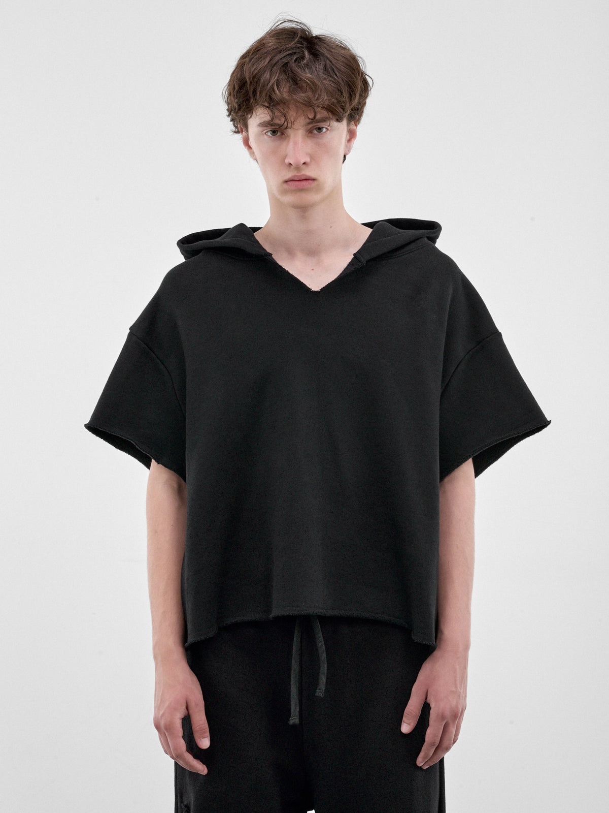 Black Short Sleeve Hoodie (HR10203-BLACK)