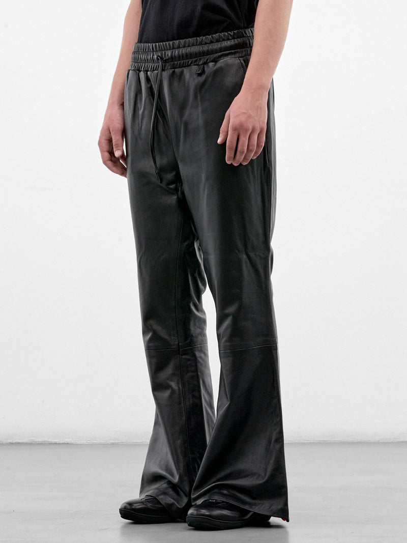 Black Leather Flared Pants (HR10308-BLACK)