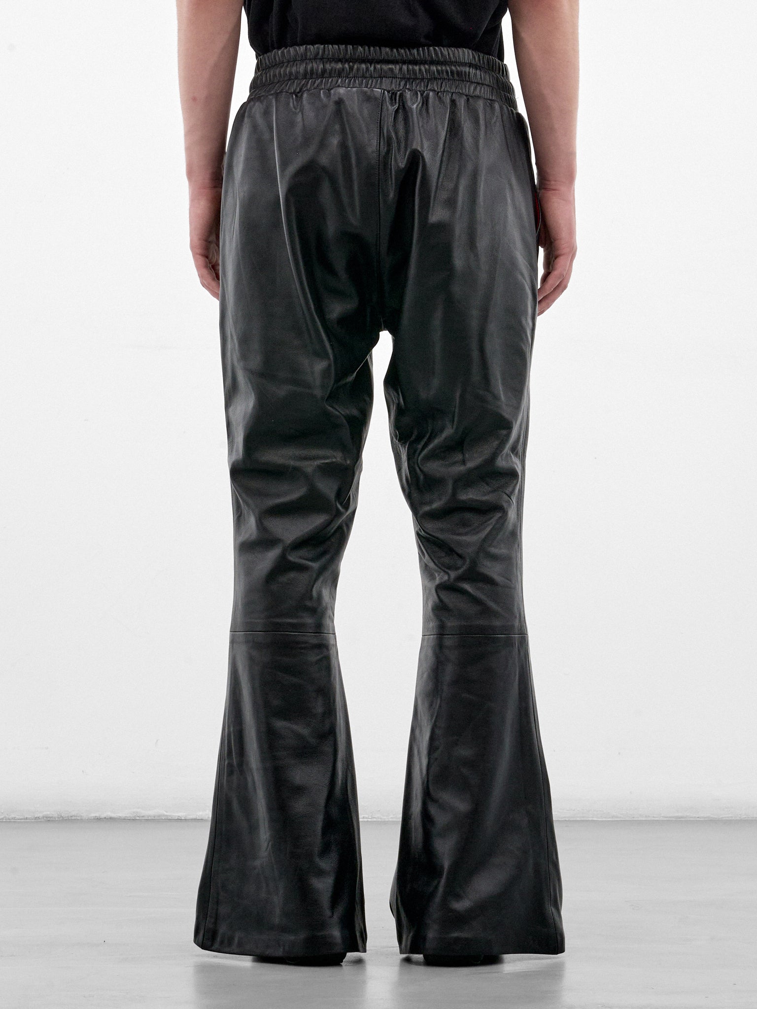Black Leather Flared Pants (HR10308-BLACK)