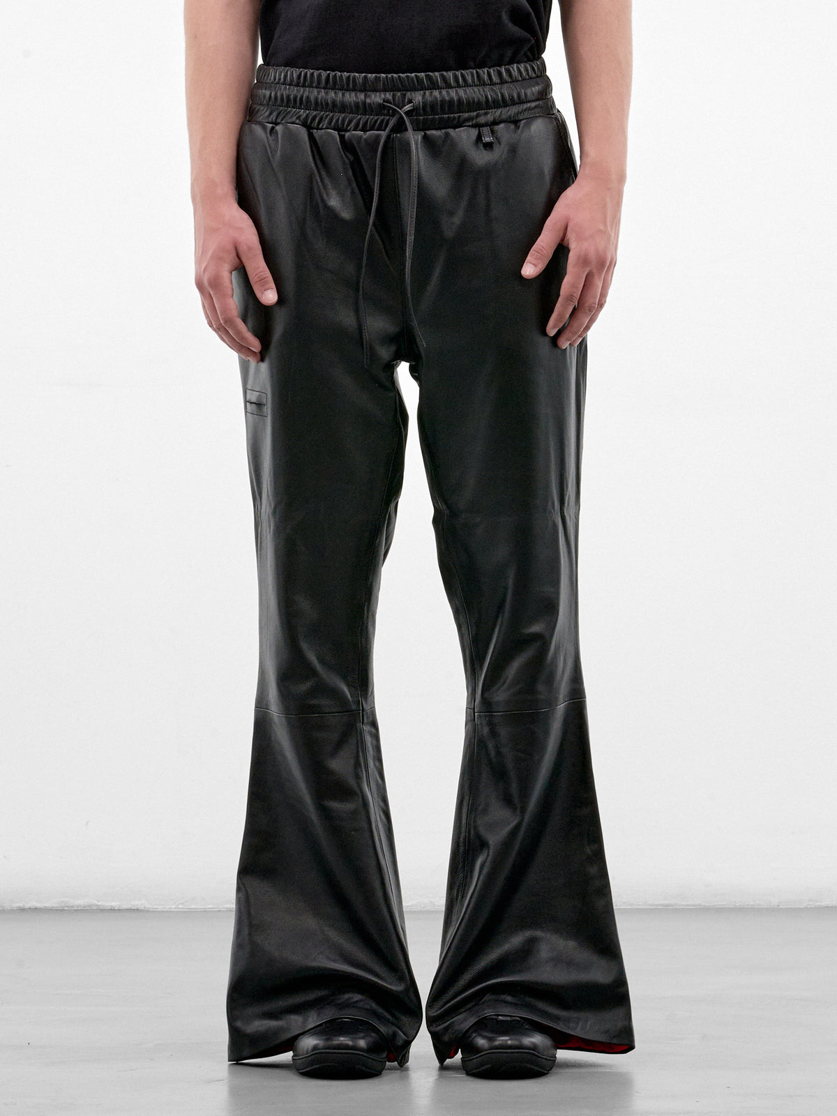 Black Leather Flared Pants (HR10308-BLACK)