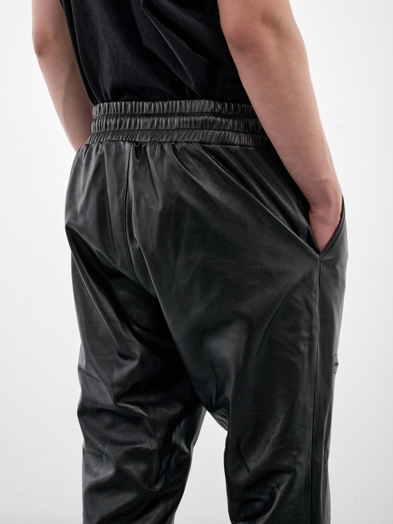 Black Leather Flared Pants (HR10308-BLACK)
