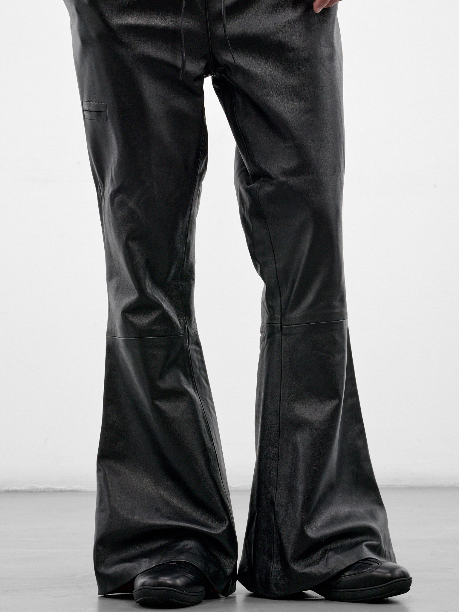 Black Leather Flared Pants (HR10308-BLACK)