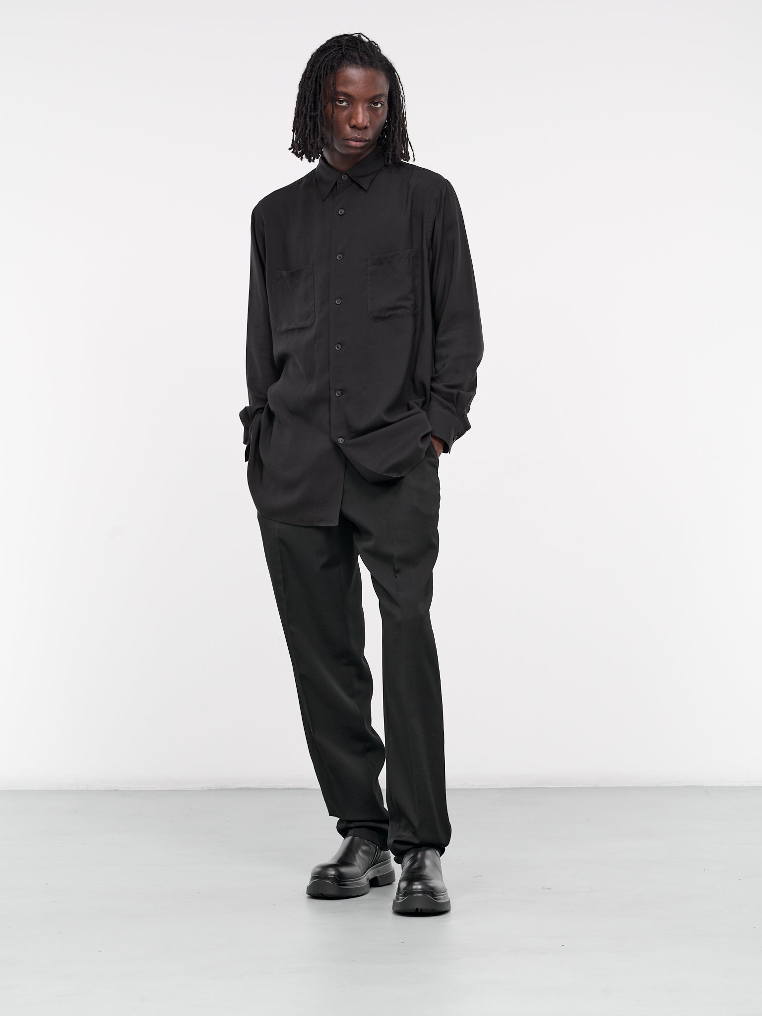 Y-3 Yohji Yamamoto POCKET S/S TEE / CREPE COTTON JERSEY (BLACK)の 