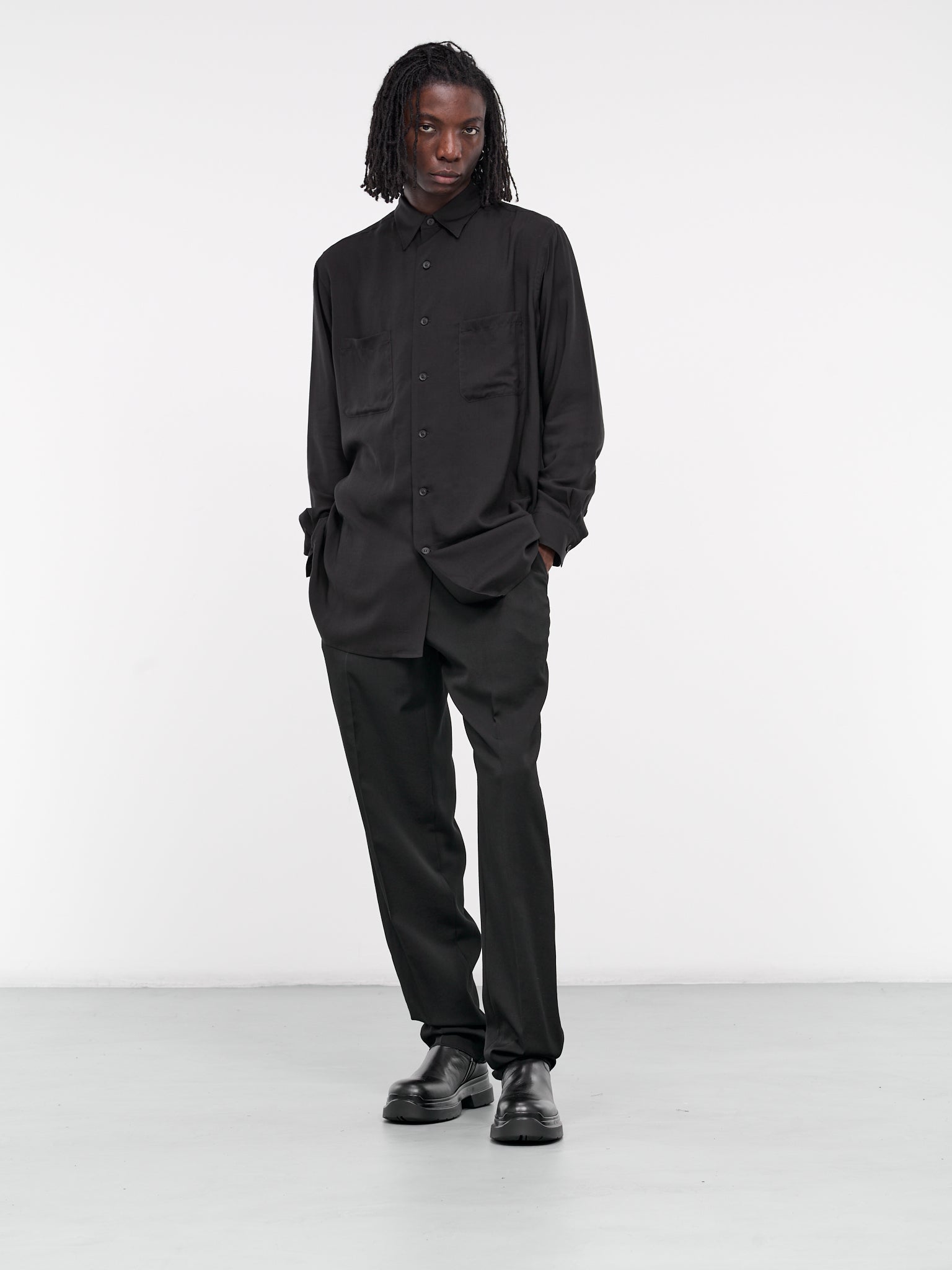 Pleated Trousers (HS-P83-150-BLACK)