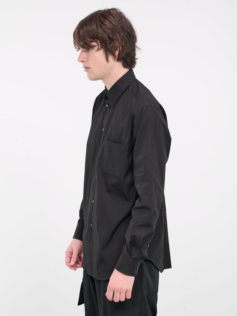 Yohji Yamamoto Grand Wai Asymmetrical Collar Long Long sleeve shirt GV-B07-100 black 3