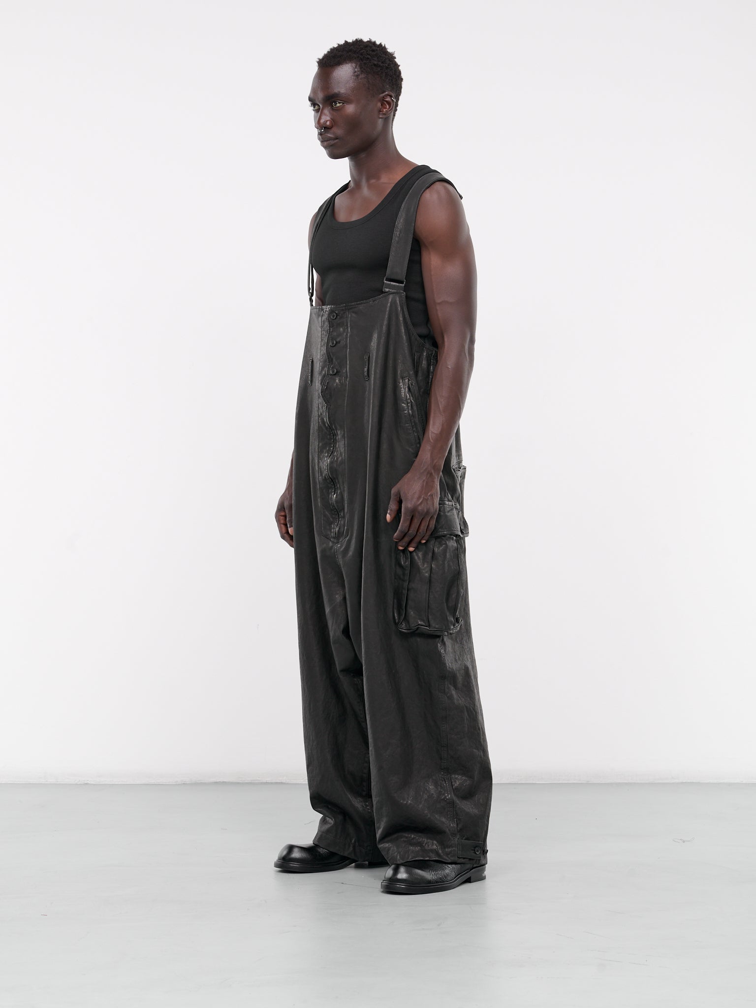 Leather Overalls (HS-D98-700-1-BLACK)