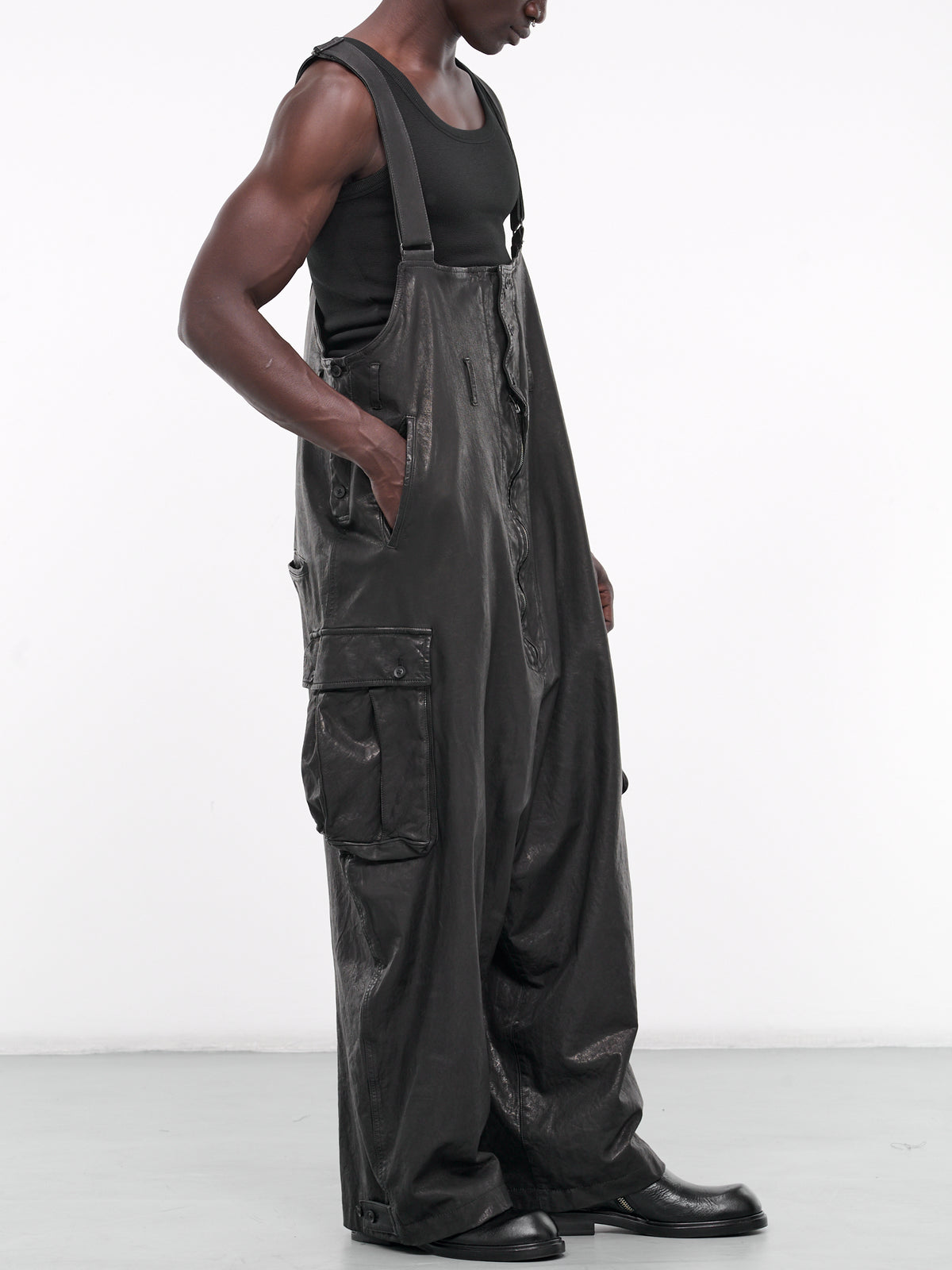 Leather Overalls (HS-D98-700-1-BLACK)
