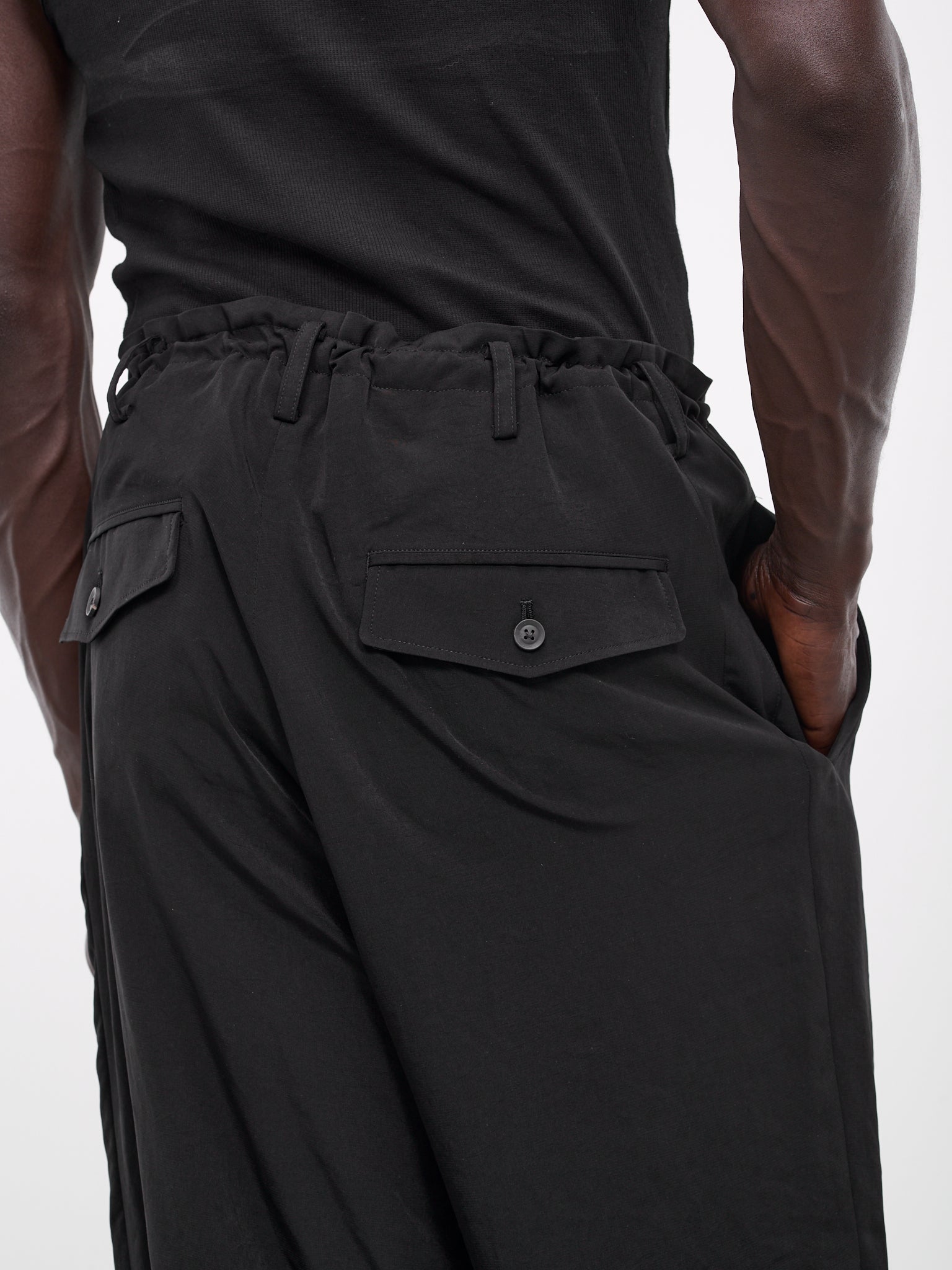 Drawstring Tuxedo Trousers (HS-P51-500-1-BLACK)