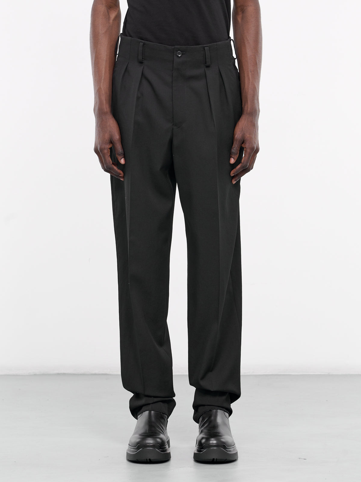 Pleated Trousers (HS-P83-150-BLACK)