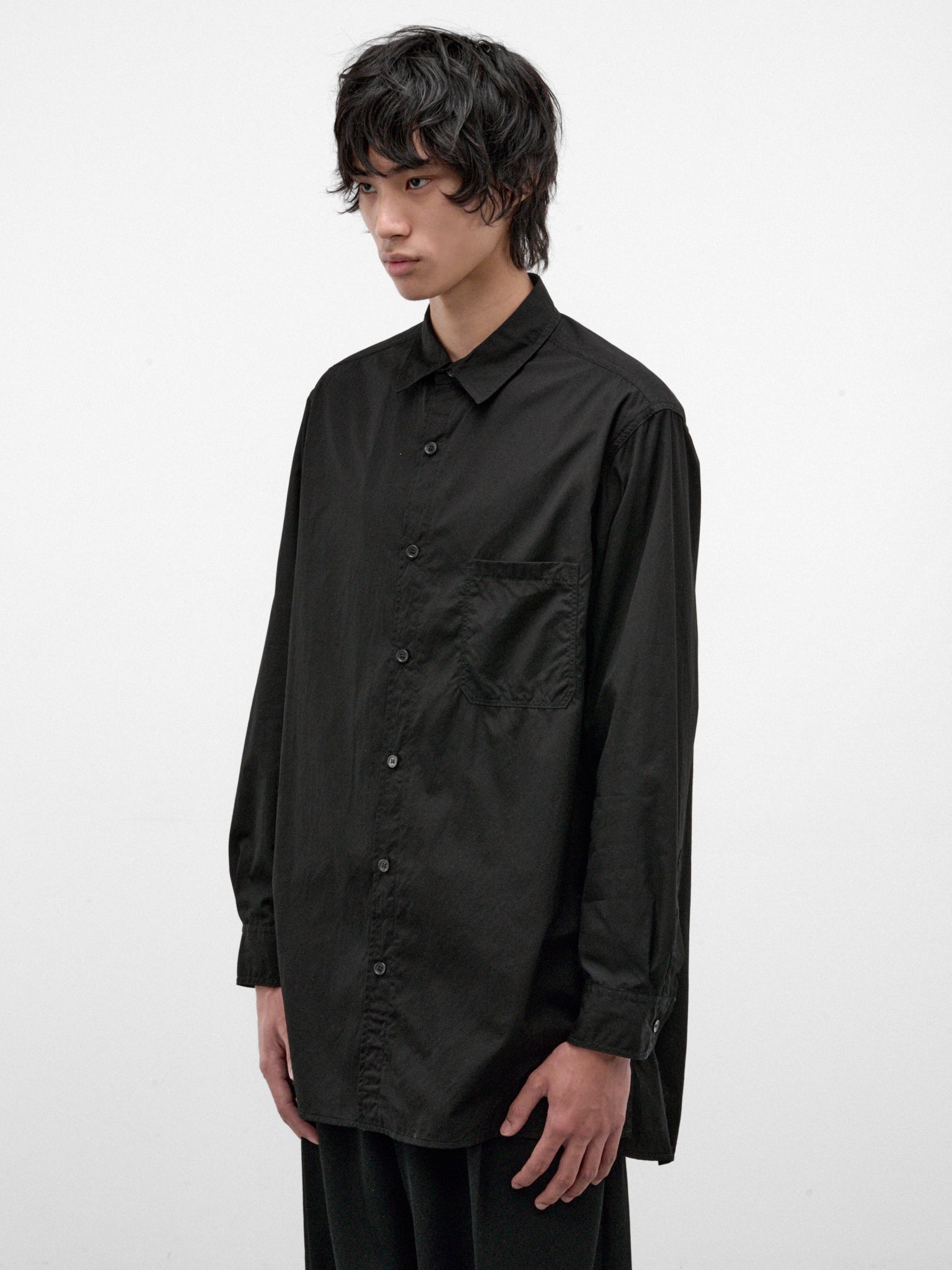 Black Cotton Shirt (HW-B03-001-2-BLACK)