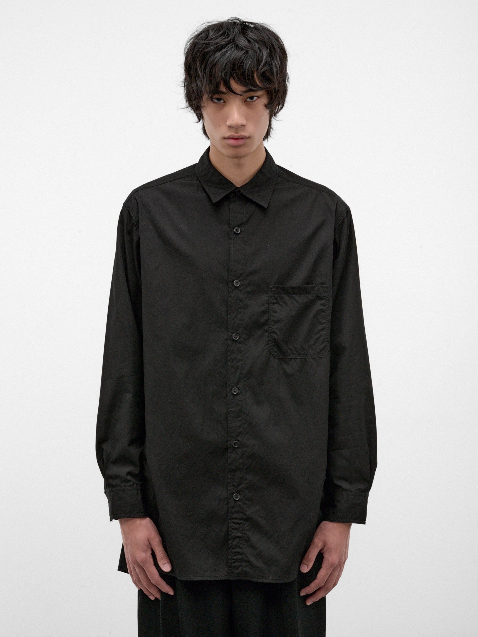 Black Cotton Shirt (HW-B03-001-2-BLACK)