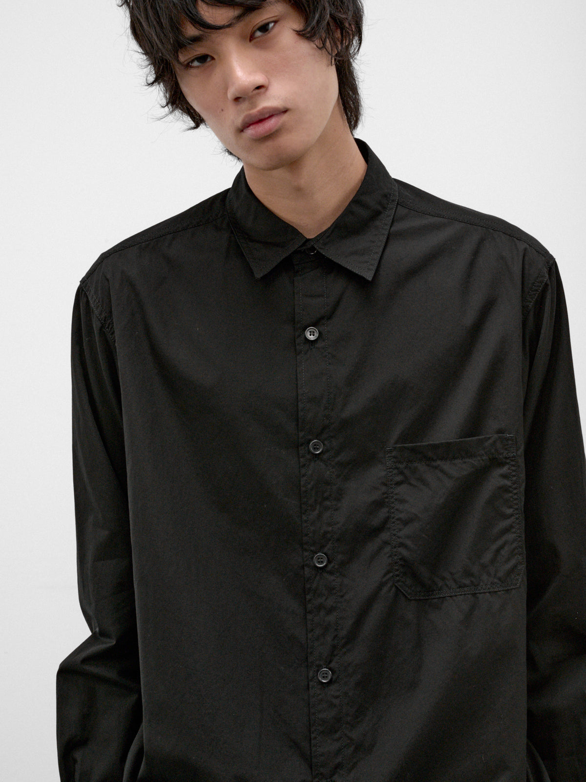 Black Cotton Shirt (HW-B03-001-2-BLACK)