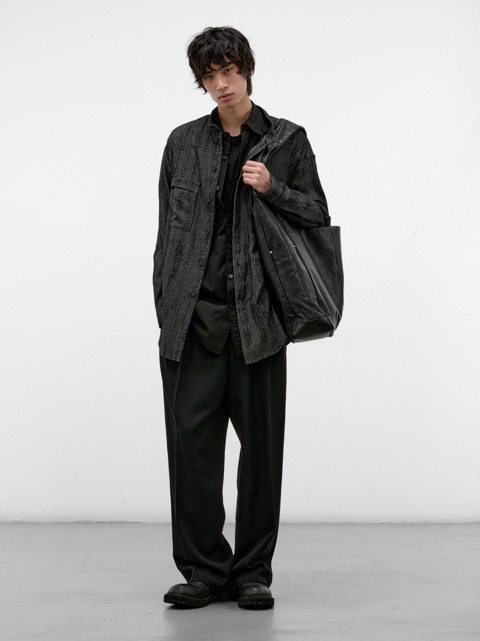 Black Cotton Shirt (HW-B03-001-2-BLACK)
