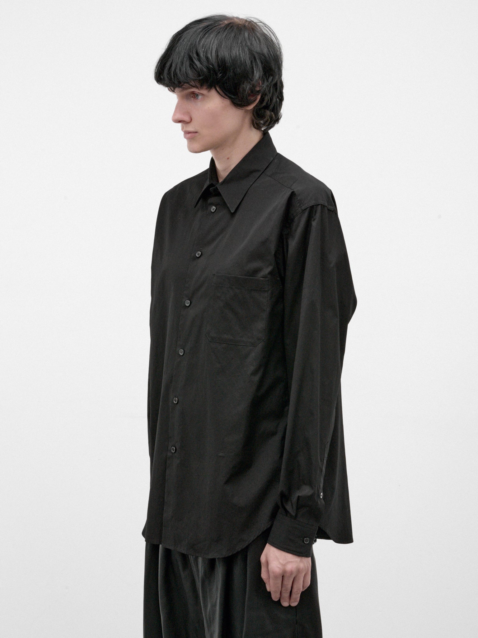Black Cotton Basic Shirt (HW-B83-050-BLACK)