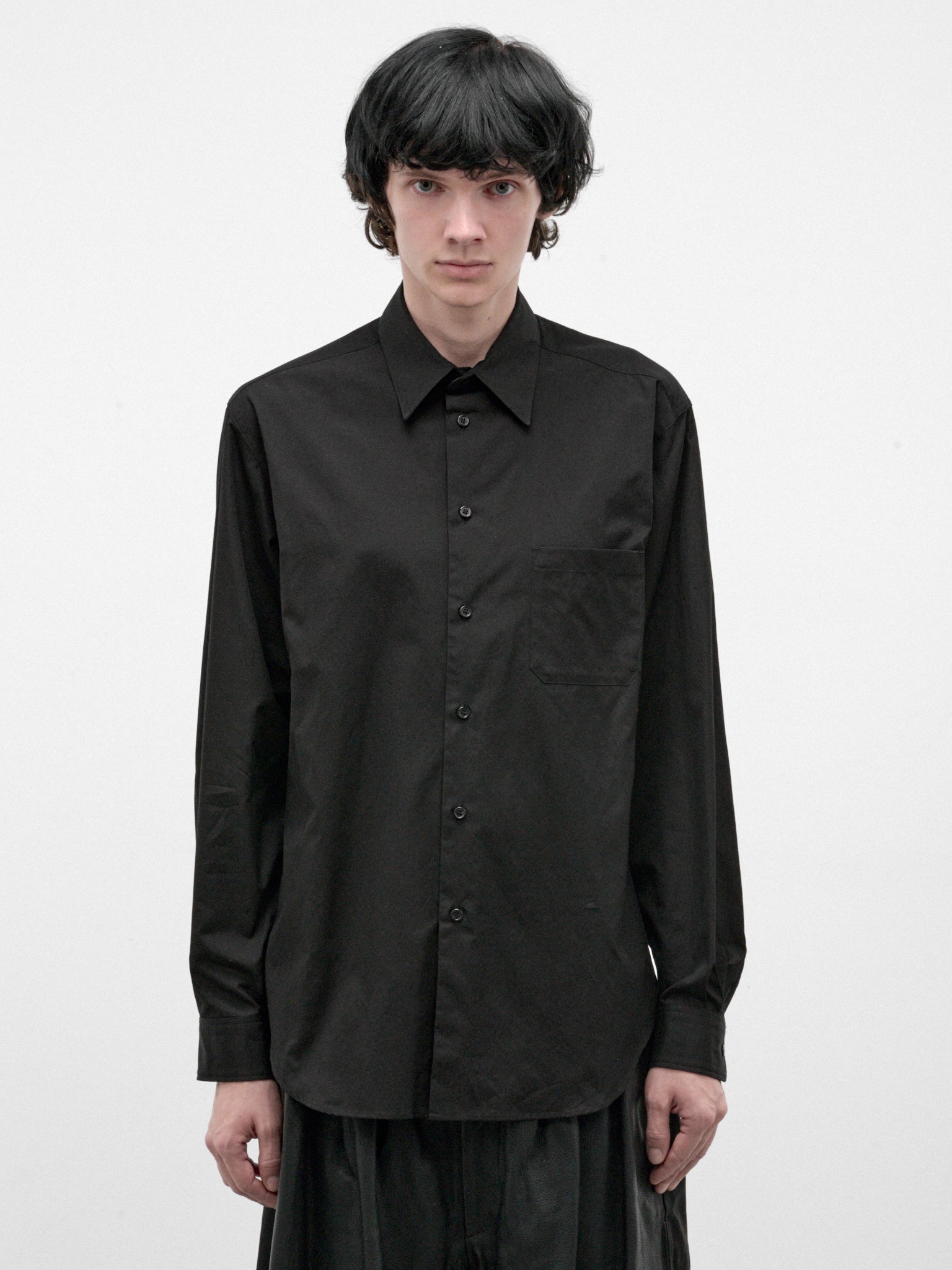 Black Cotton Basic Shirt (HW-B83-050-BLACK)