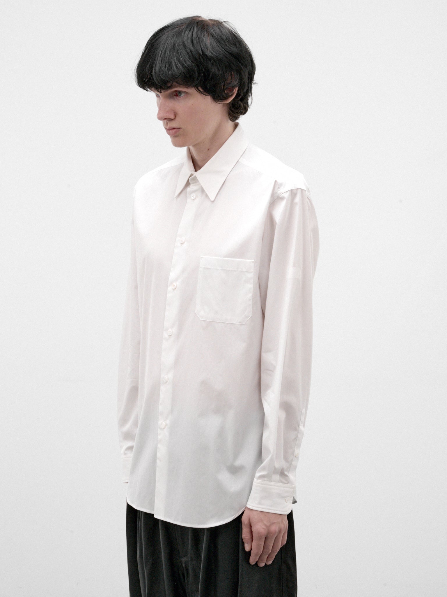White Cotton Basic Shirt (HW-B83-050-OFF-WHITE)