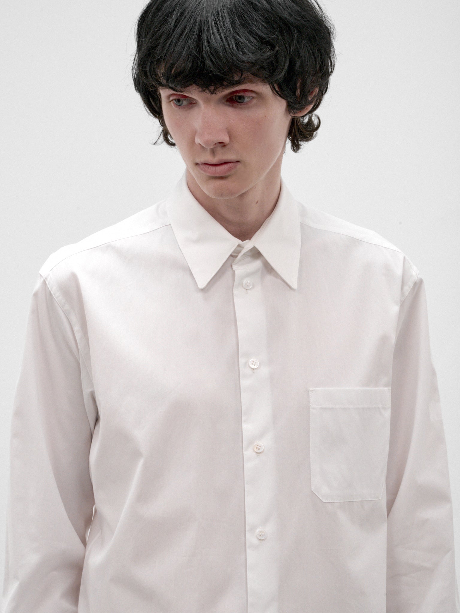 White Cotton Basic Shirt (HW-B83-050-OFF-WHITE)