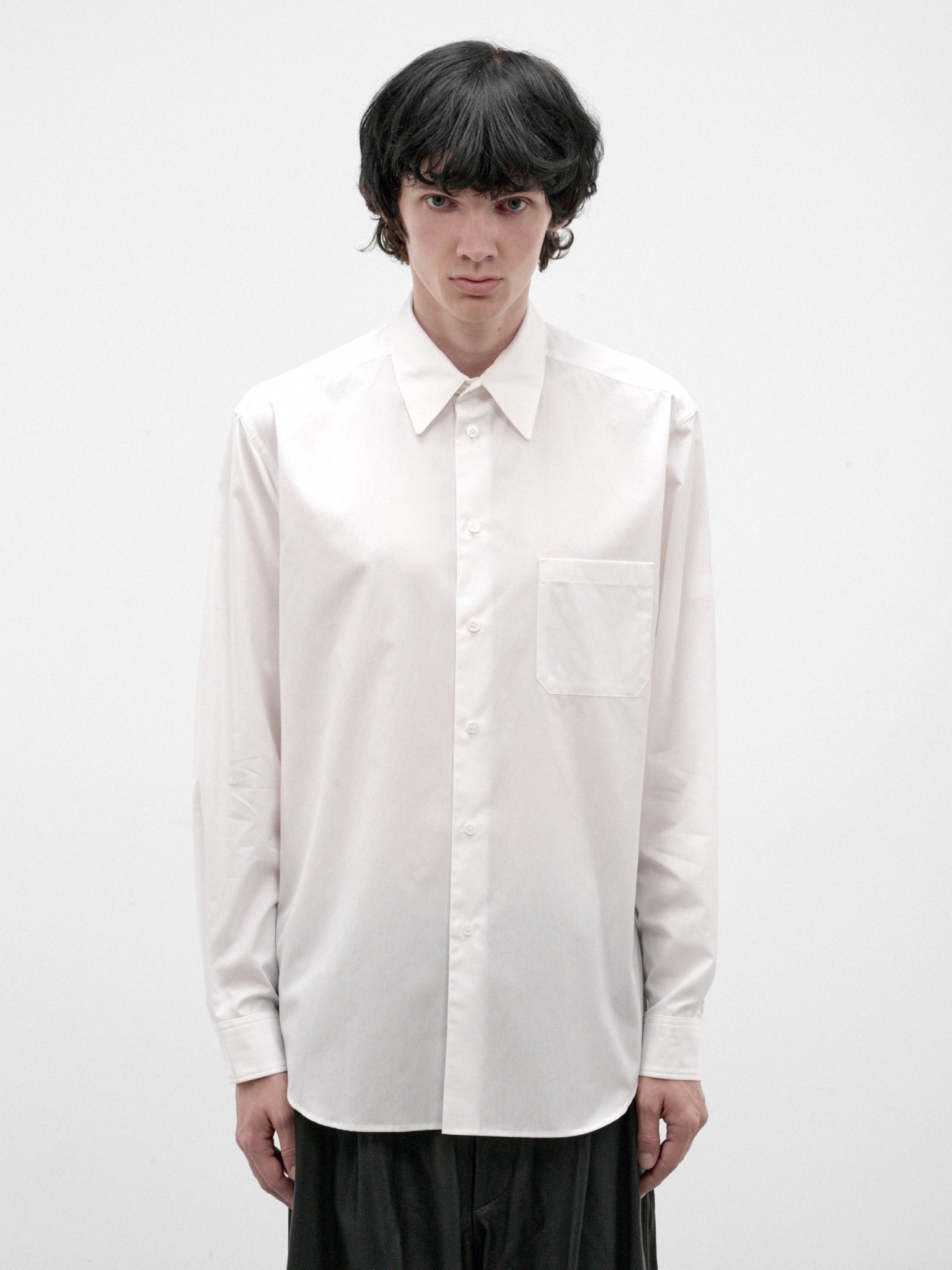 White Cotton Basic Shirt (HW-B83-050-OFF-WHITE)