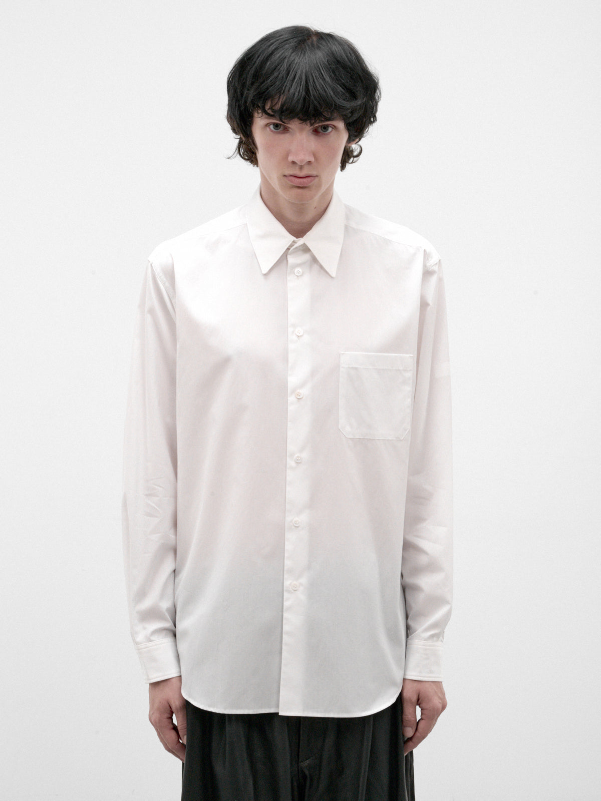 White Cotton Basic Shirt (HW-B83-050-OFF-WHITE)