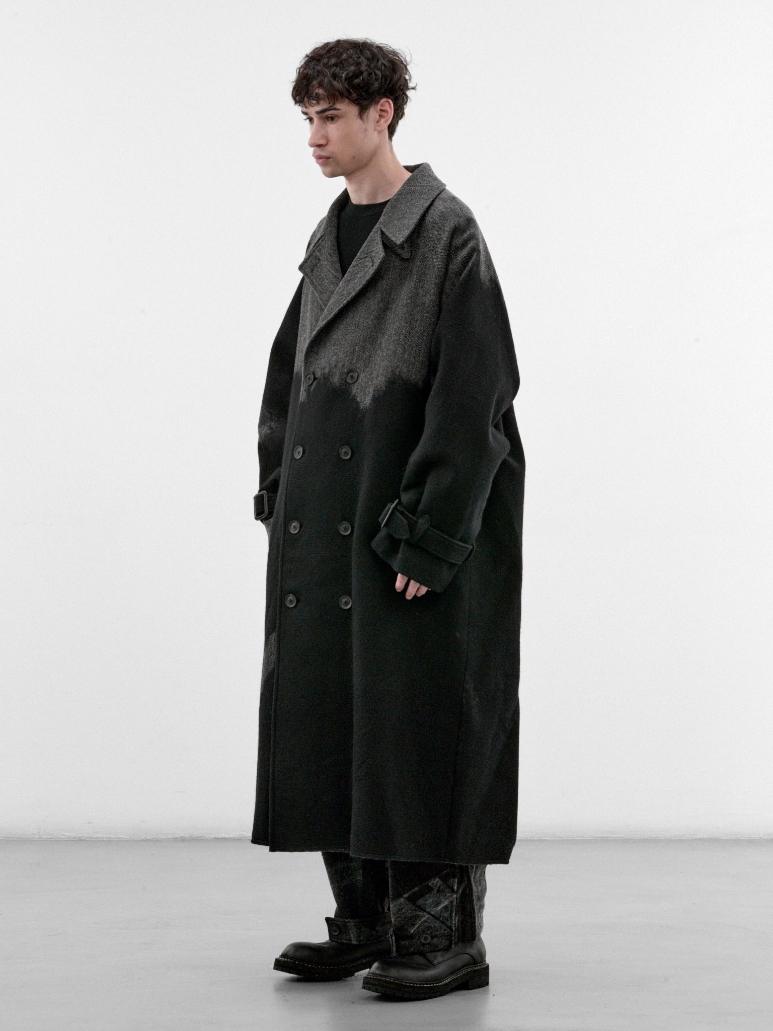 Gray Wool Raglan Coat (HW-C09-143-1-GREY)