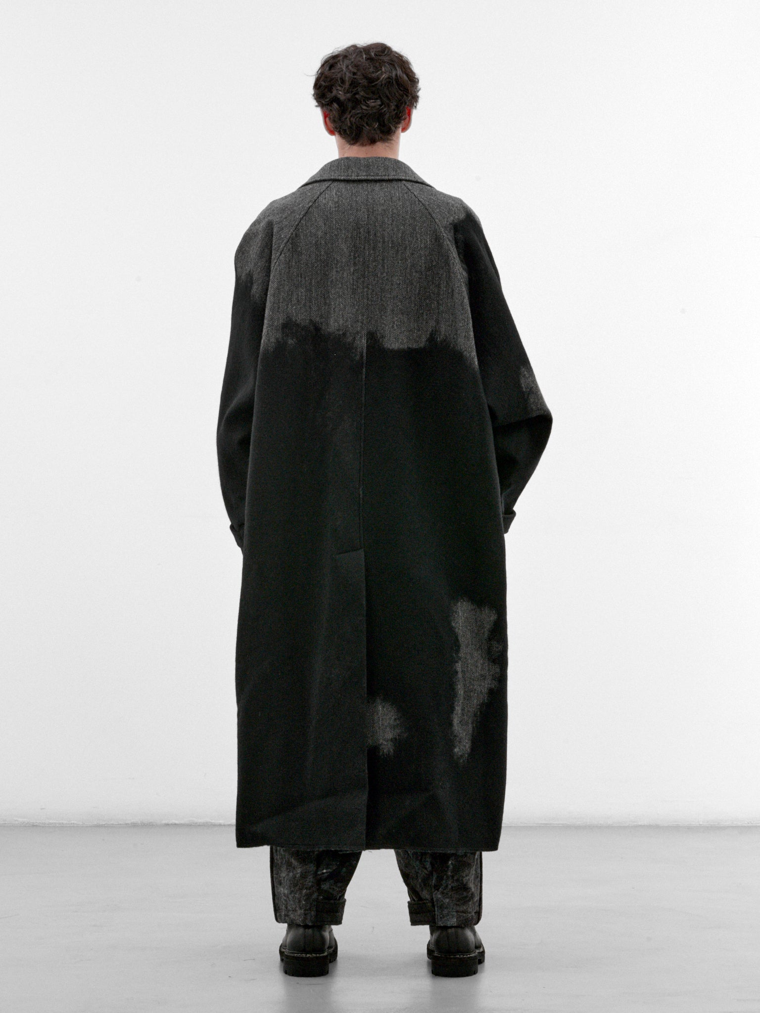 Gray Wool Raglan Coat (HW-C09-143-1-GREY)