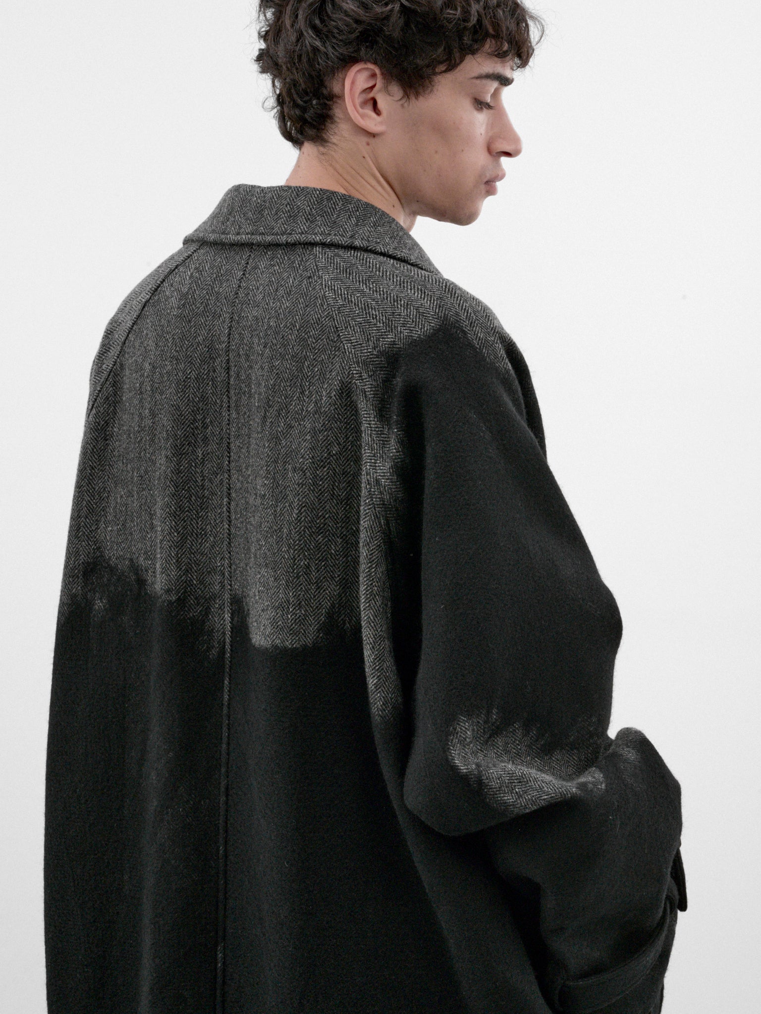 Gray Wool Raglan Coat (HW-C09-143-1-GREY)