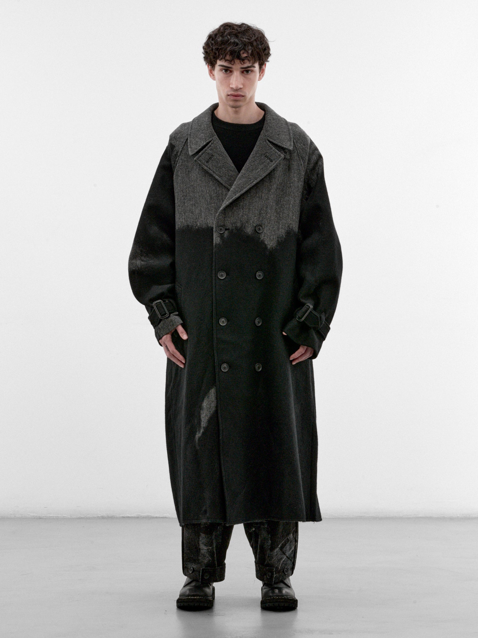 Gray Wool Raglan Coat (HW-C09-143-1-GREY)