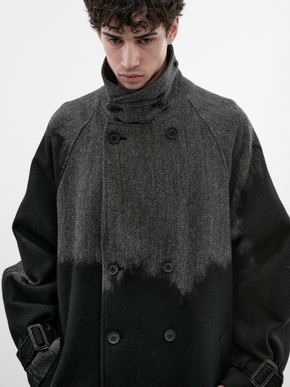 Gray Wool Raglan Coat (HW-C09-143-1-GREY)