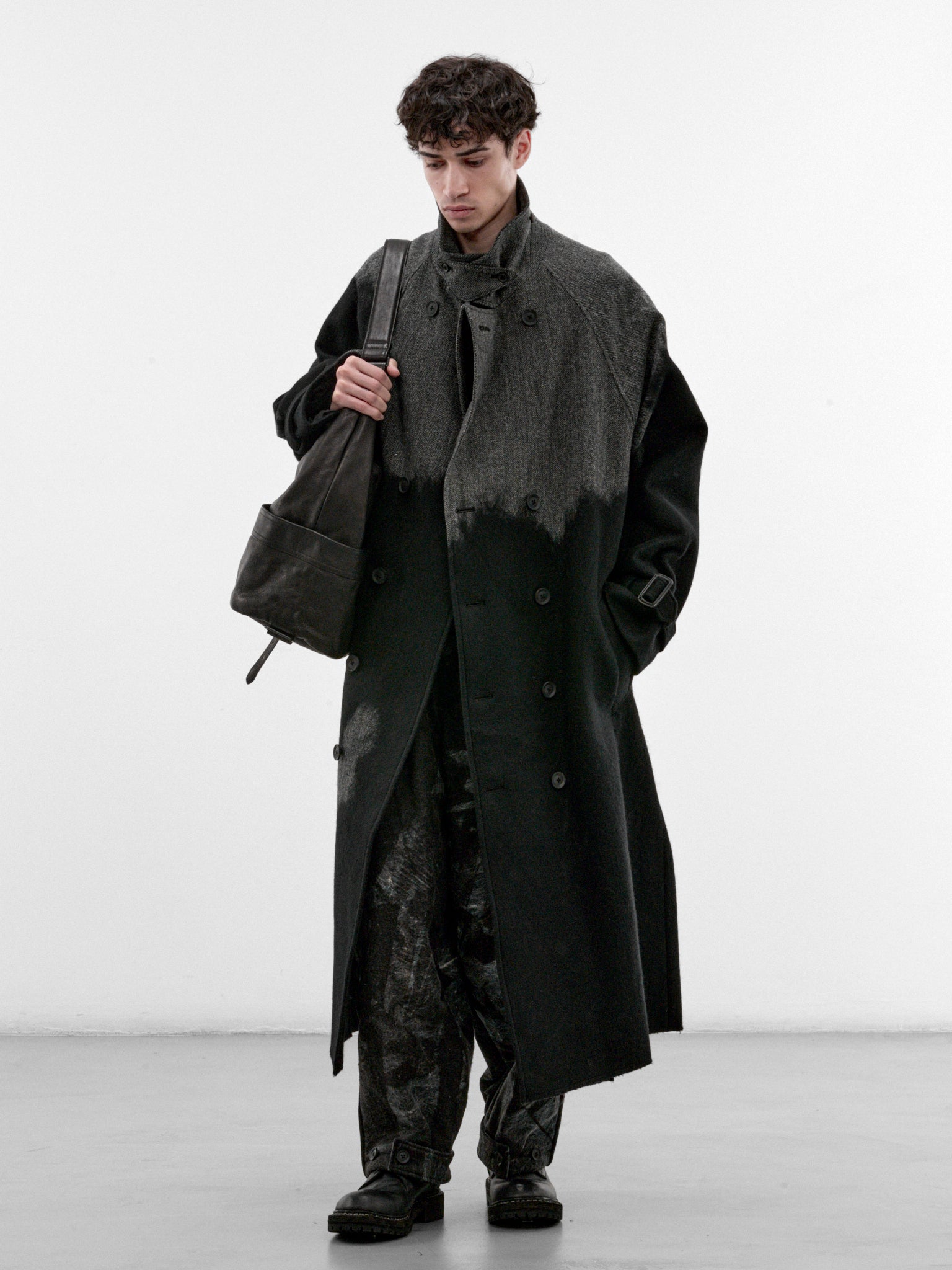 Gray Wool Raglan Coat (HW-C09-143-1-GREY)