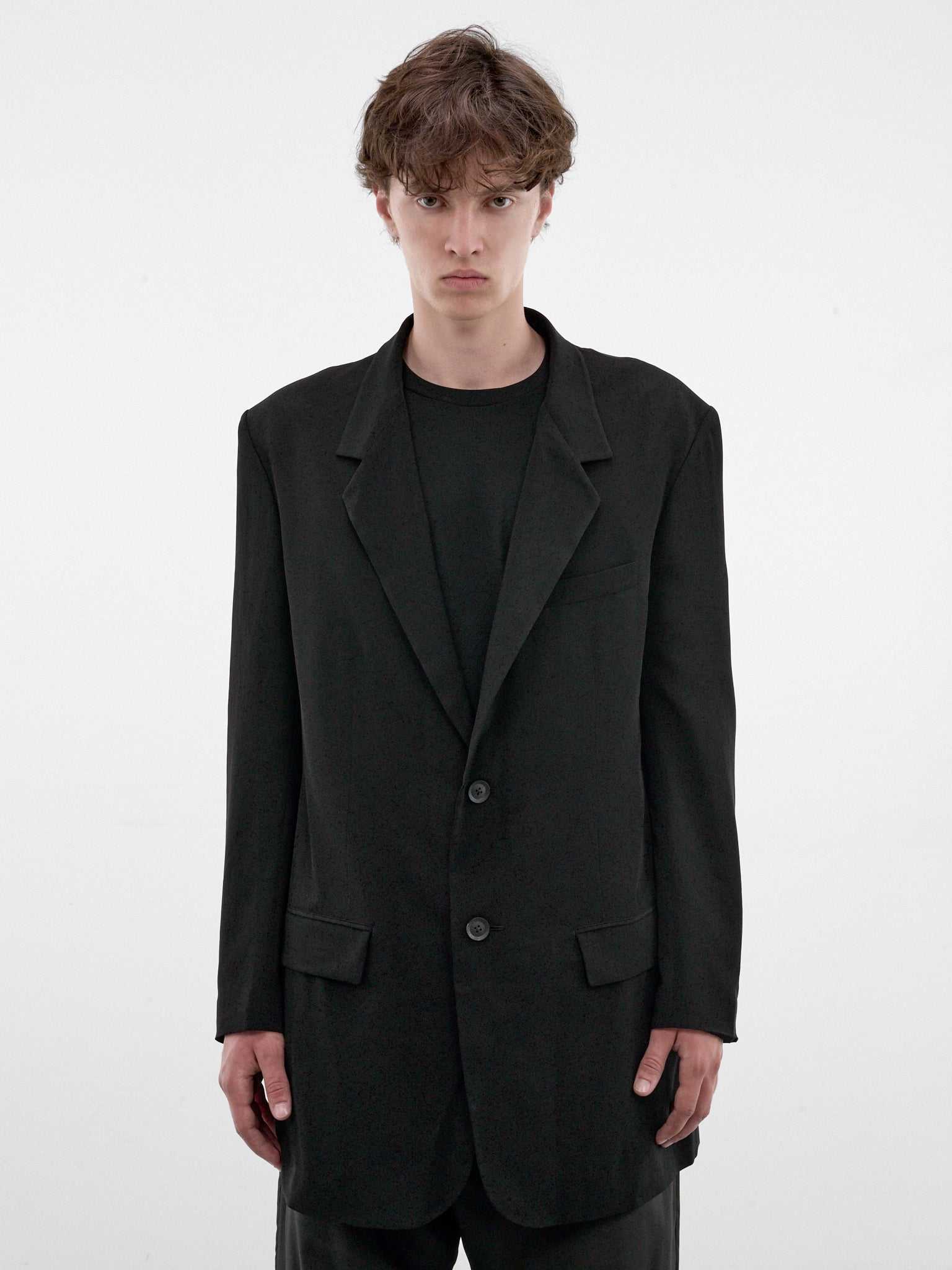 Black Relaxed Side Zip Blazer (HW-J09-500-1-BLACK)