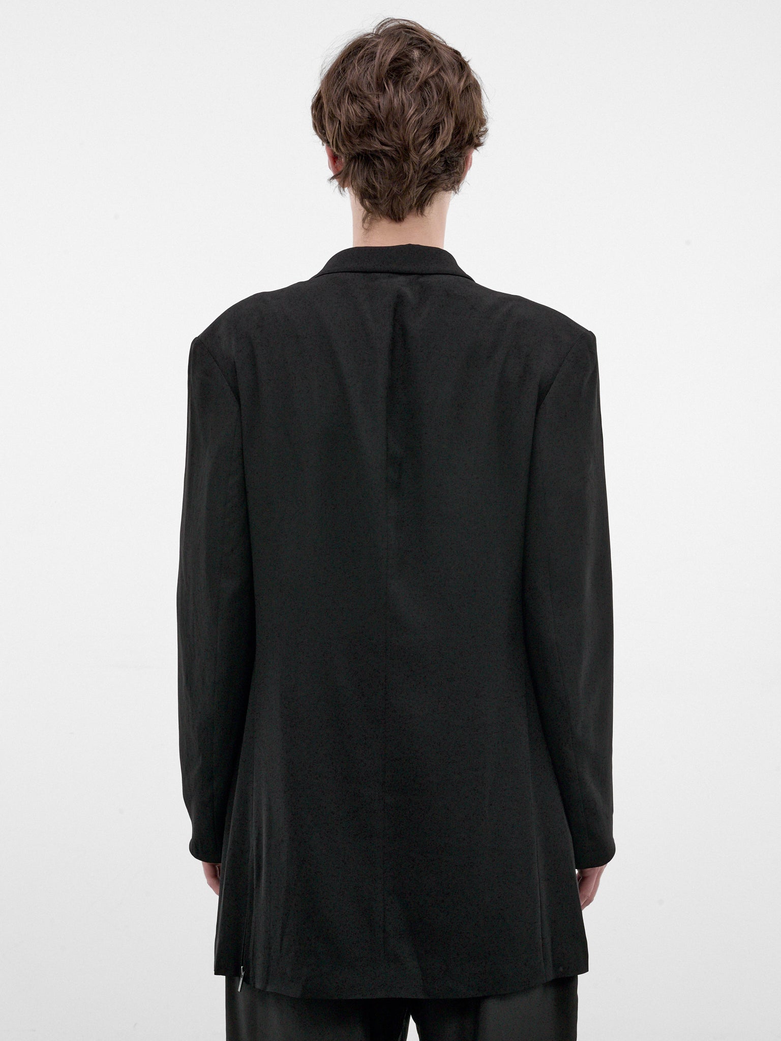 Black Relaxed Side Zip Blazer (HW-J09-500-1-BLACK)