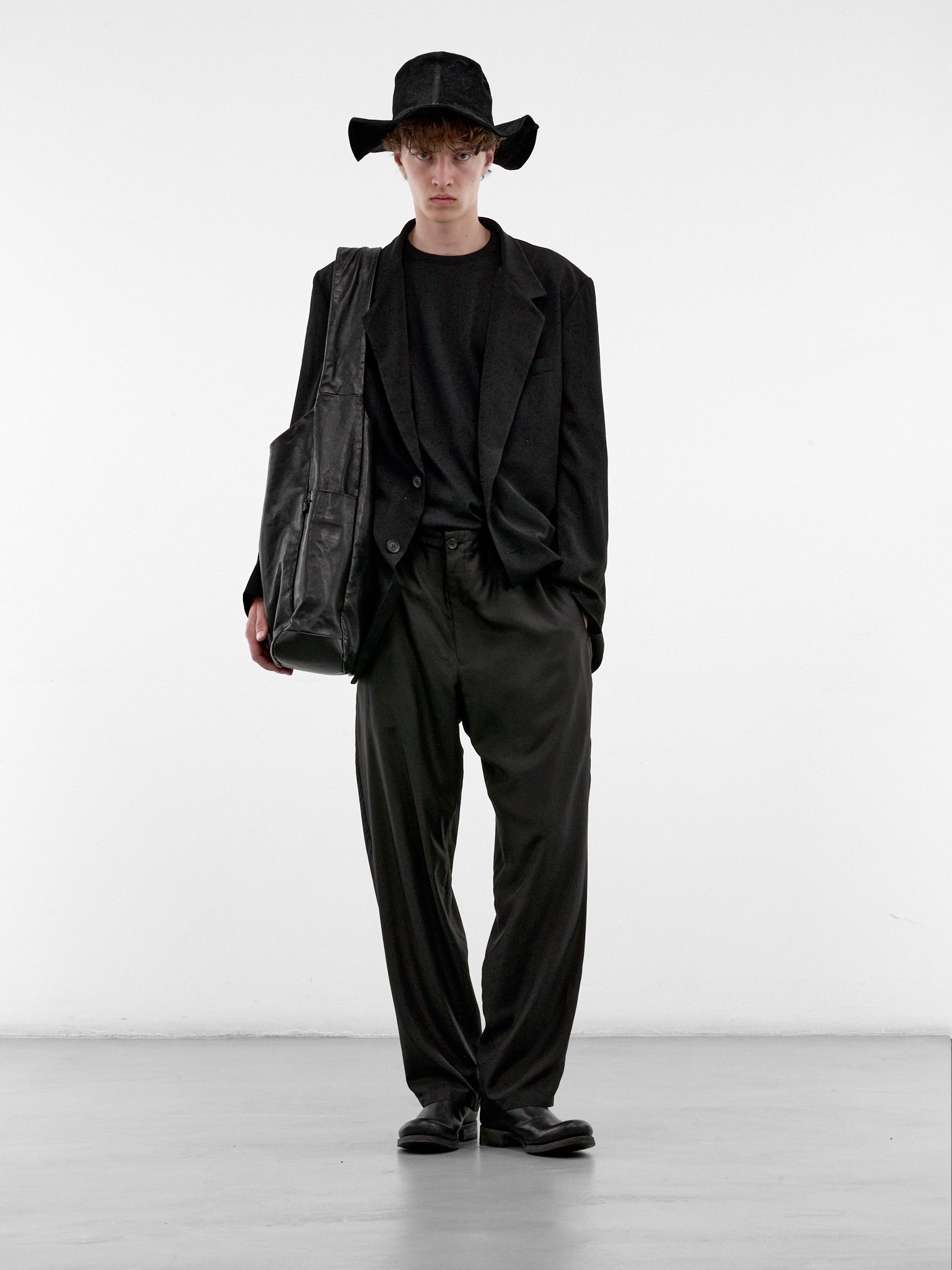 Black Relaxed Side Zip Blazer (HW-J09-500-1-BLACK)
