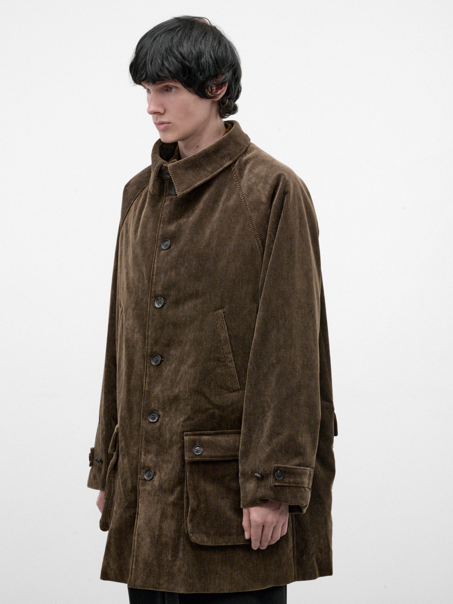 Brown Cotton Padded Raglan Jacket (HW-J52-043-BROWN)