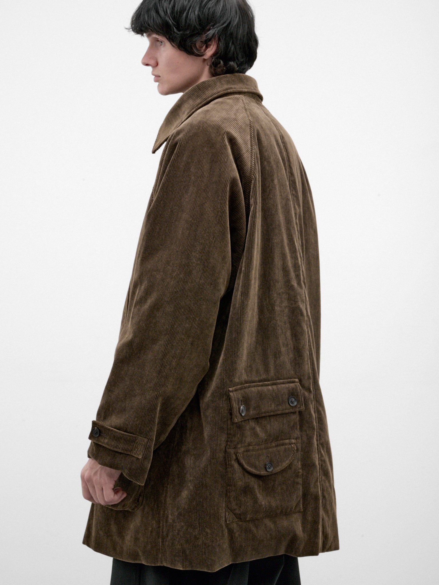 Brown Cotton Padded Raglan Jacket (HW-J52-043-BROWN)