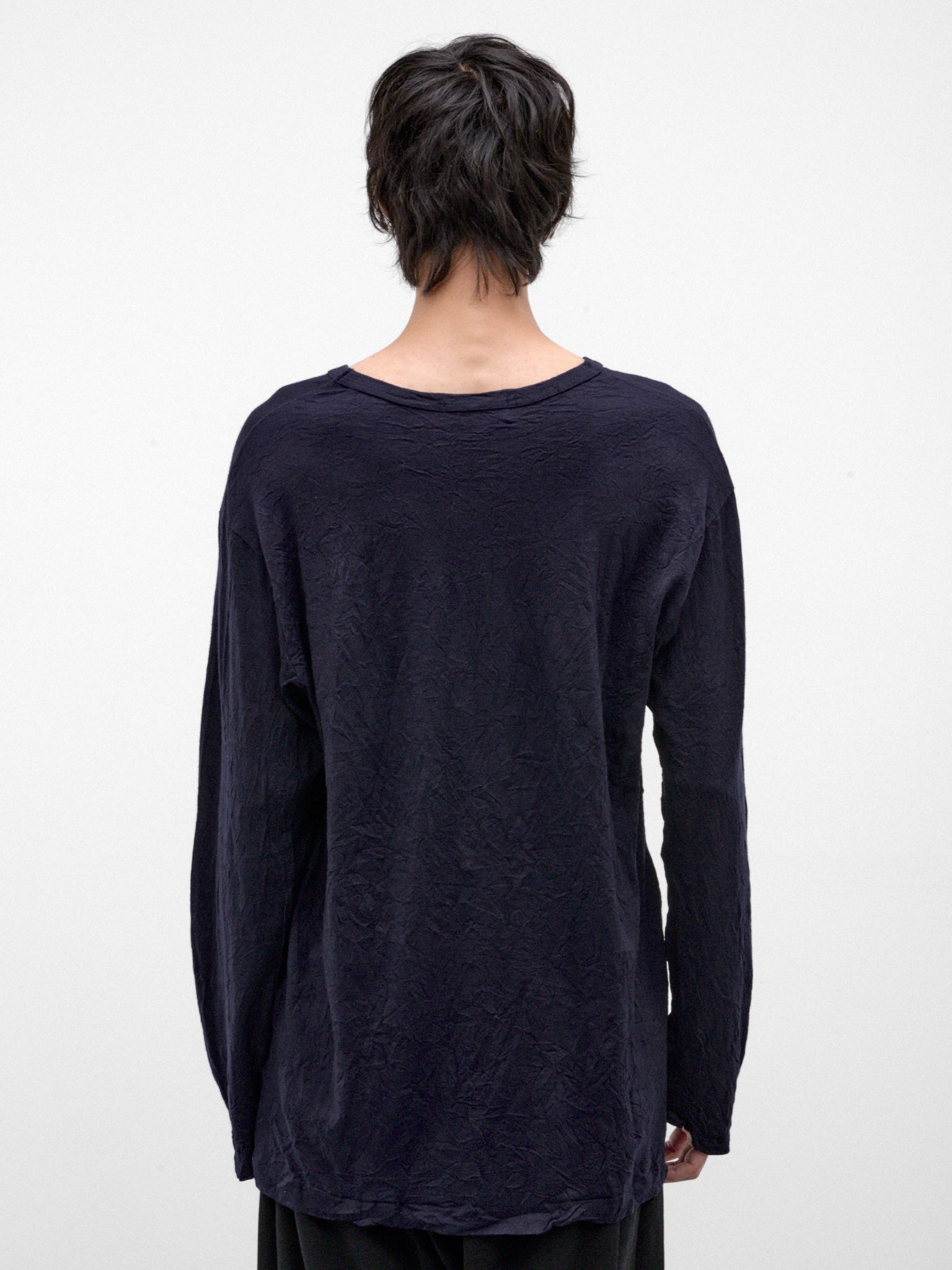 Navy Wool Long Sleeve Tee (HW-T09-171-1-NAVY)