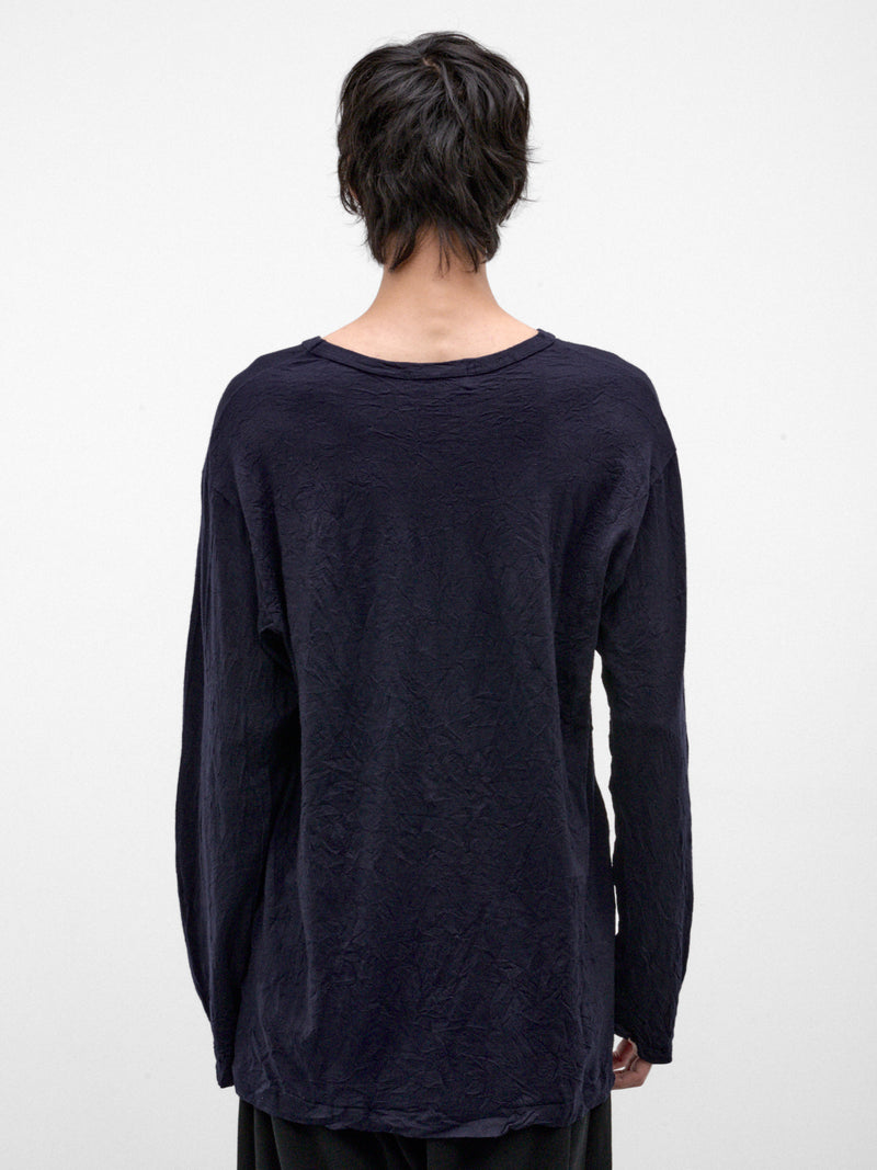 Navy Wool Long Sleeve Tee (HW-T09-171-1-NAVY)