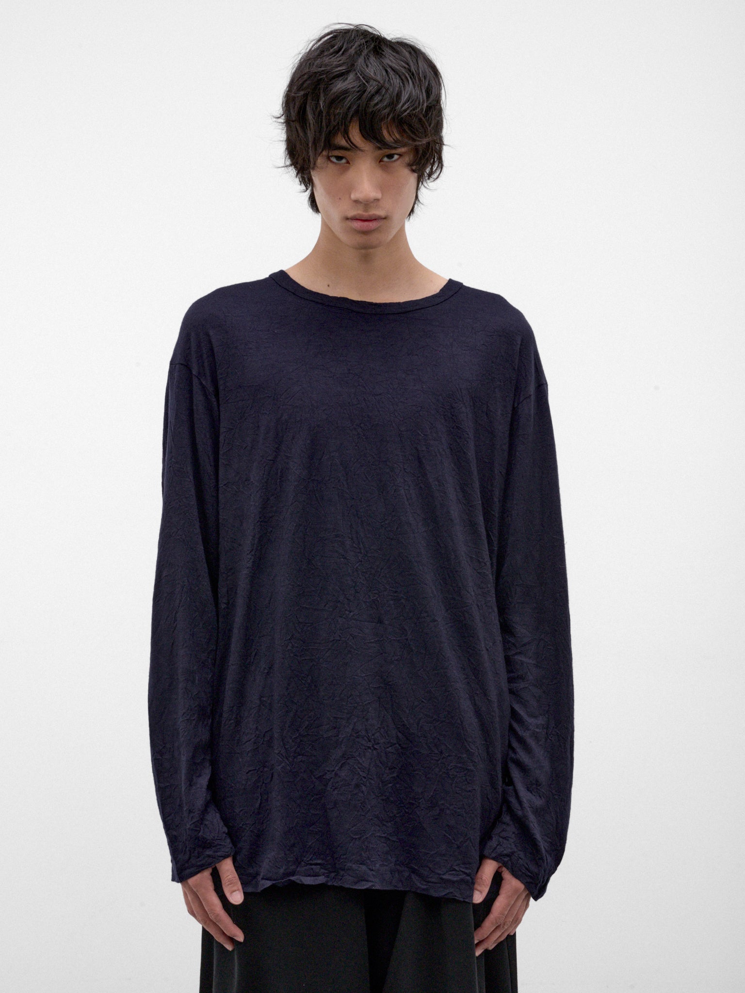 Navy Wool Long Sleeve Tee (HW-T09-171-1-NAVY)