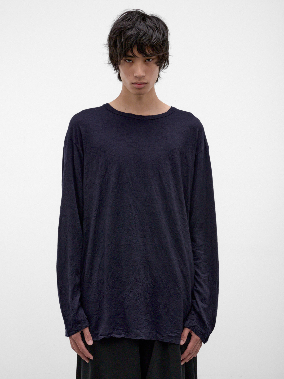 Navy Wool Long Sleeve Tee (HW-T09-171-1-NAVY)