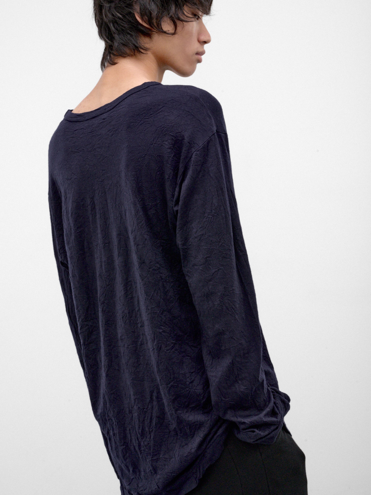 Navy Wool Long Sleeve Tee (HW-T09-171-1-NAVY)