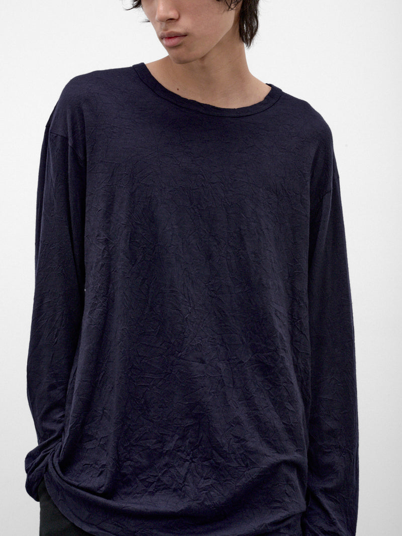 Navy Wool Long Sleeve Tee (HW-T09-171-1-NAVY)