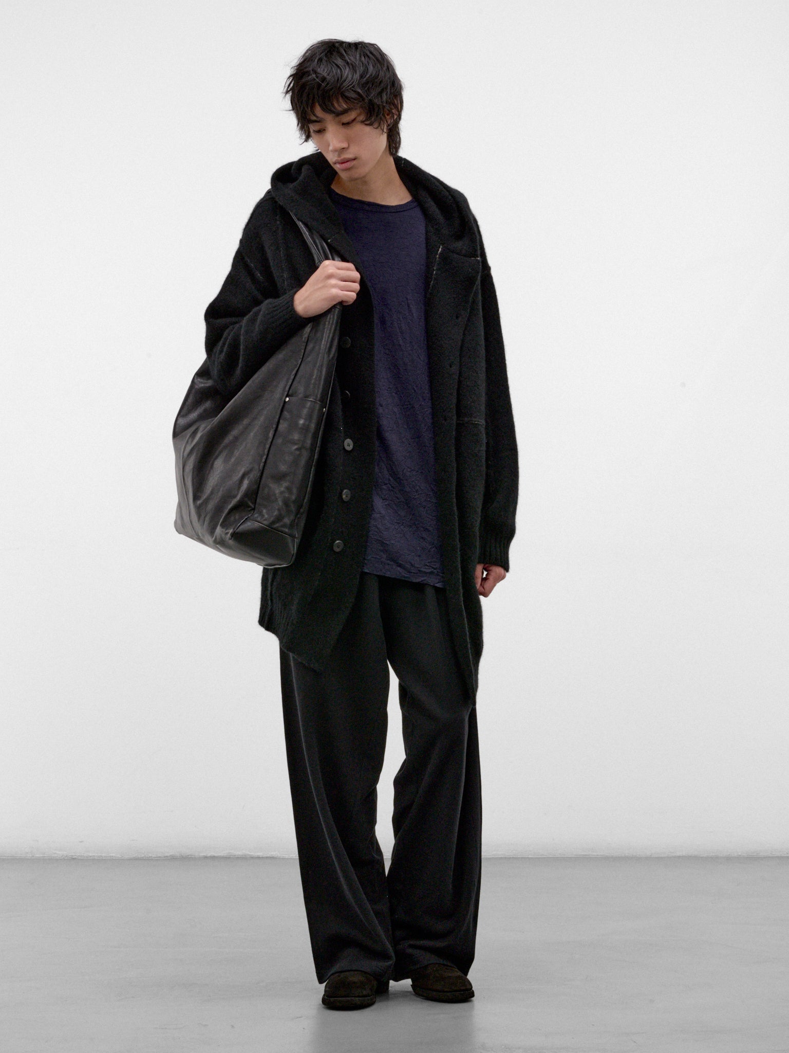 Navy Wool Long Sleeve Tee (HW-T09-171-1-NAVY)