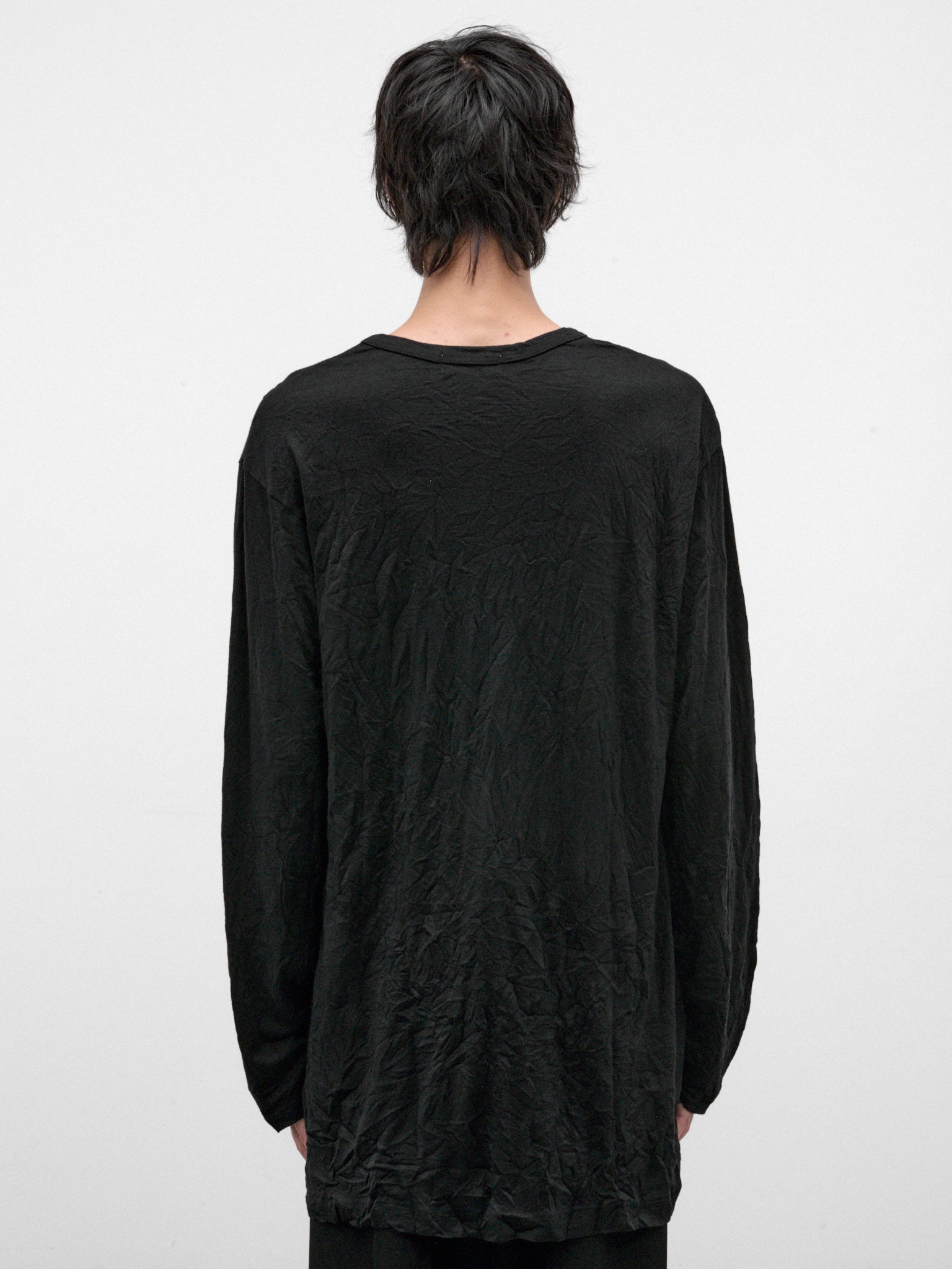 Black Wool Long Sleeve Tee (HW-T09-171-2-BLACK)
