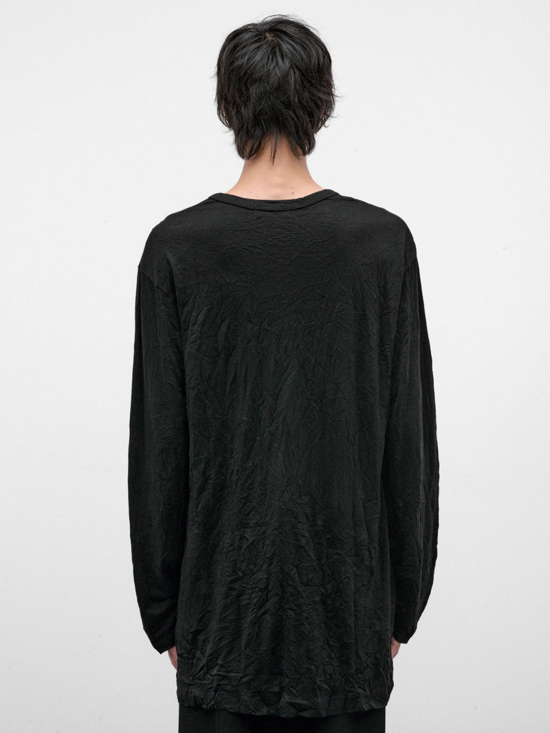 Black Wool Long Sleeve Tee (HW-T09-171-2-BLACK)